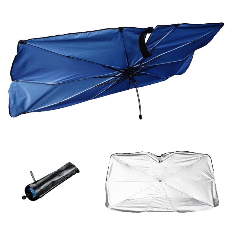 Automašīnas saules aizsargs priekšējā stikla, teleskopiska uzstādīšana, universāla pielāgošana, materiāls lente, logotipa druka pieejama