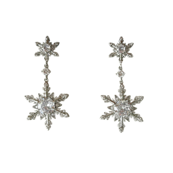 Náušnice s kvetinovým tvarom zo zirkónu, ušné štuplíky zo striebra 925, vianočný štýl (Materiál: Zirkón; Tvar: Kvet; Ušné štuplíky: Striebro 925; Štýl: Vianočný)