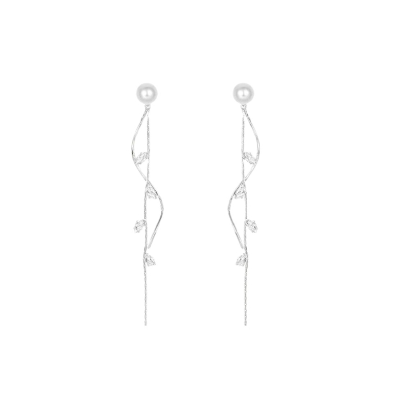 Kvetinové náušnice s cirkónom – meďová základňa, 925 strieborné tyčinky, víla štýl, jeseň 2025