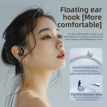Căști cu conductie osoasă, Bluetooth fără fir, cu design clip peste ureche pentru sport, rază 10 m, autonomie 4–8 ore, Bluetooth 5.4, rezistente la apă