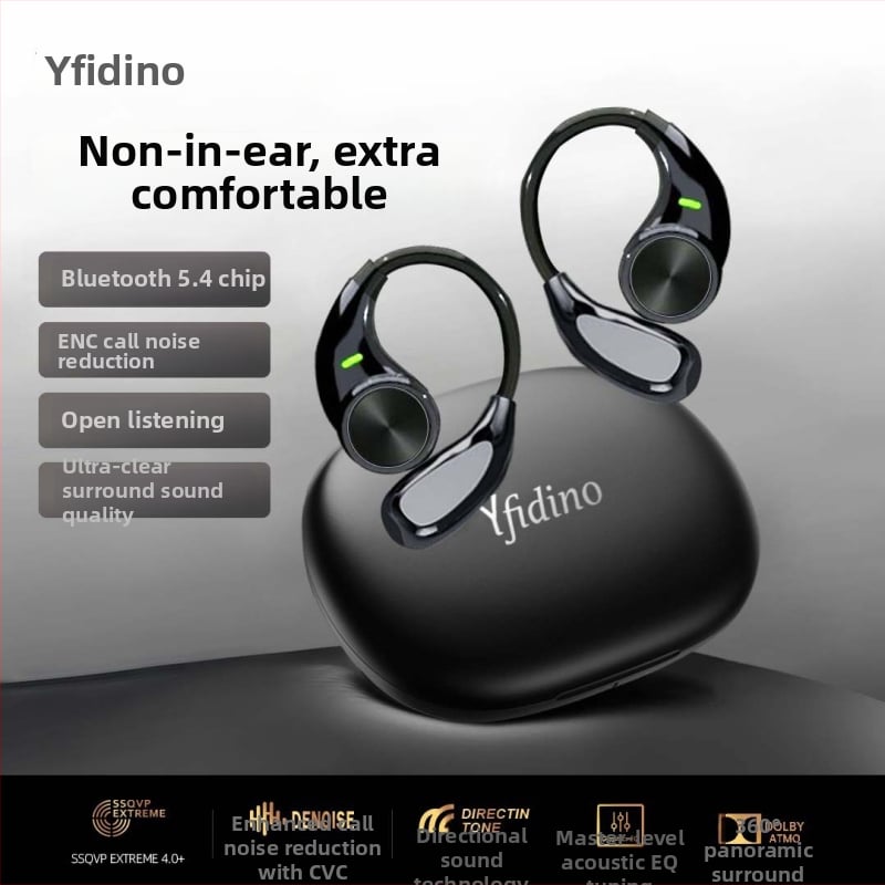 Căști cu conductie osoasă, Bluetooth fără fir, cu design clip peste ureche pentru sport, rază 10 m, autonomie 4–8 ore, Bluetooth 5.4, rezistente la apă