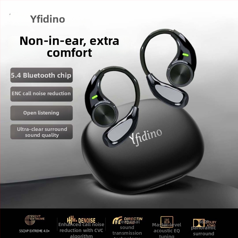 Căști cu conductie osoasă, Bluetooth fără fir, cu design clip peste ureche pentru sport, rază 10 m, autonomie 4–8 ore, Bluetooth 5.4, rezistente la apă