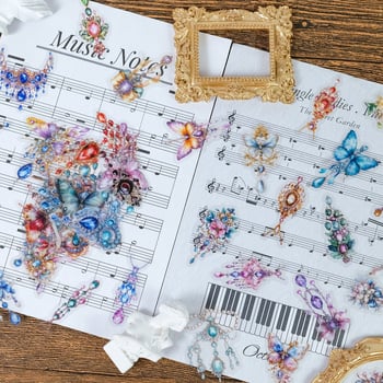 PET naljepnica papir za DIY s motivima nakita: ogrlica i naušnice; Brand: Leda tong; Materijal: PET; Obrt: naljepnice, tisak; Personalizacija: Ne