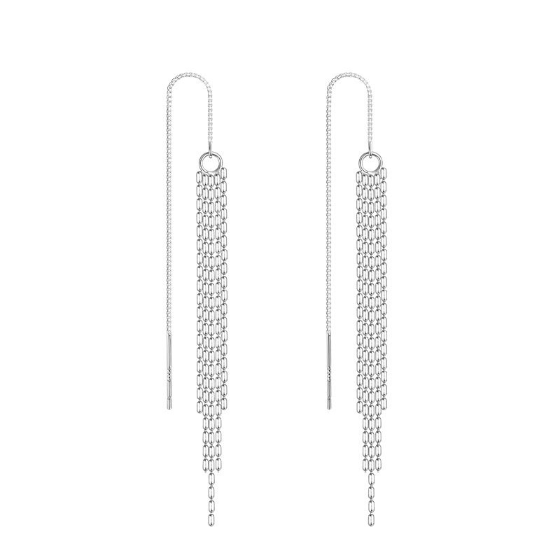 Réz fülbevalók, Silver Tower, geometriai dizájn, koreai stílus, friss és édes