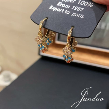 Cercei din aliaj de cupru, formă geometrică, cu prelucrare diamant, știfturi din argint 925, stil pastoral, pentru femei