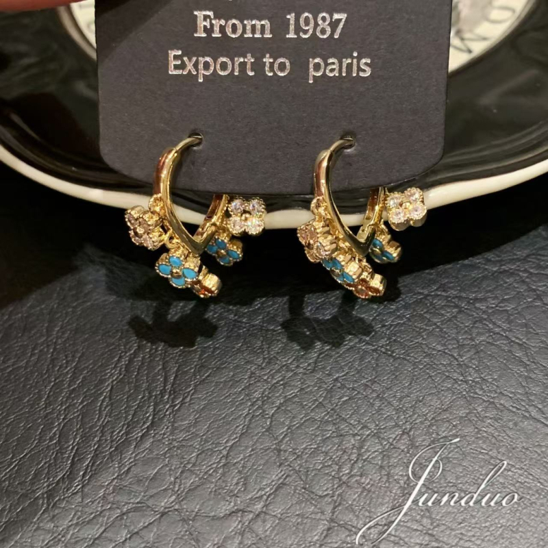 Cercei din aliaj de cupru, formă geometrică, cu prelucrare diamant, știfturi din argint 925, stil pastoral, pentru femei