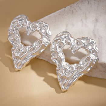 Обеци с сърцевидна форма, основа от желязо с електроплатиране, неръждаема стомана за щифт, Exquisite jewelry factory