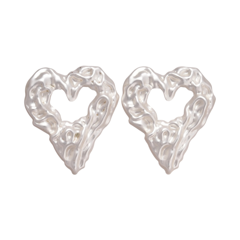 Обеци с сърцевидна форма, основа от желязо с електроплатиране, неръждаема стомана за щифт, Exquisite jewelry factory