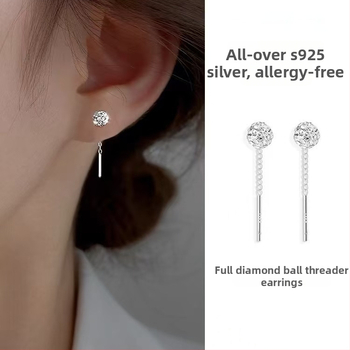 Auskari ar cirkoniem, ģeometriska forma, vienkāršs stils, sievietēm, rudens 2025