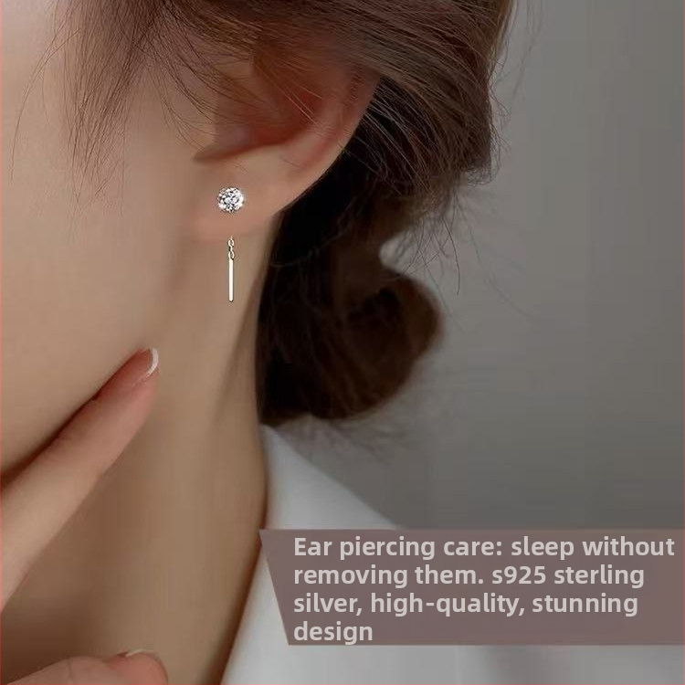 Auskari ar cirkoniem, ģeometriska forma, vienkāršs stils, sievietēm, rudens 2025