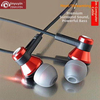 Počítačové slúchadlá s 2 m káblom, in-ear štýl, 3,5 mm konektor, s mikrofónom, Iron Man dizajn, model J112 (frekvencia 20-20 kHz, 10 mm menič, hmotnosť 25 g)