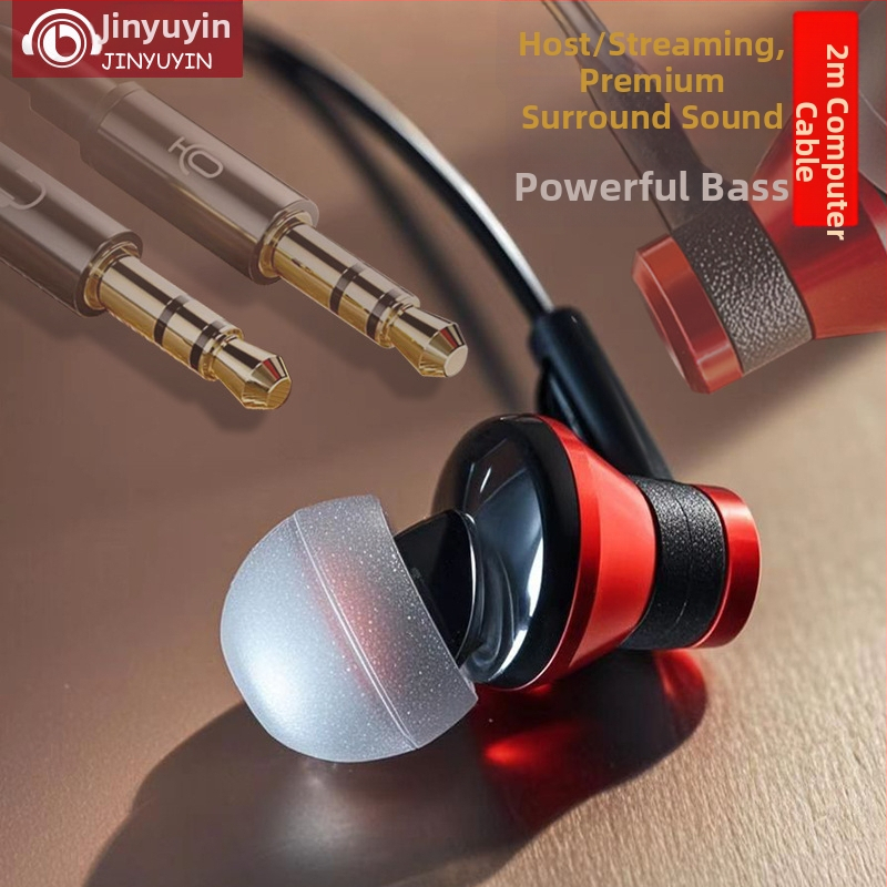 Počítačové slúchadlá s 2 m káblom, in-ear štýl, 3,5 mm konektor, s mikrofónom, Iron Man dizajn, model J112 (frekvencia 20-20 kHz, 10 mm menič, hmotnosť 25 g)