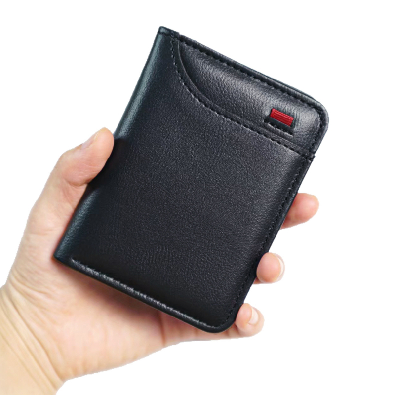 Vertikalni držač kartica s više pretinaca, PU materijal, zaštita od krađe, proširiv, kompaktni novčanik, gradski stil