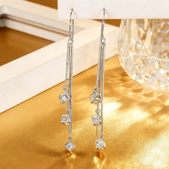 Geometriai formájú fülbevalók kevert anyagokból, tündér-stílus, nőknek, 2024 nyár