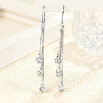 Geometriai formájú fülbevalók kevert anyagokból, tündér-stílus, nőknek, 2024 nyár