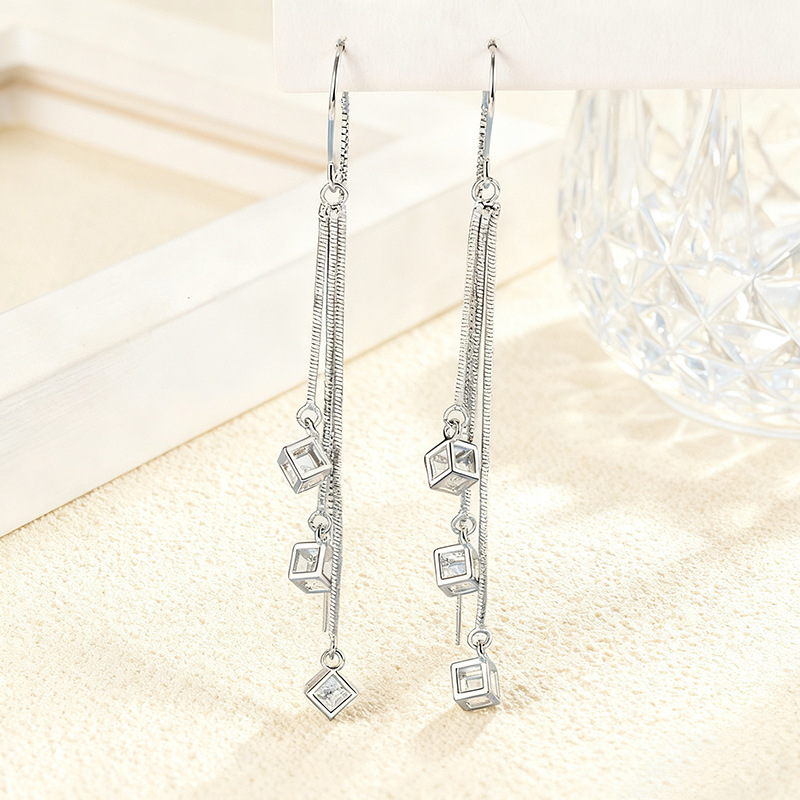 Geometriai formájú fülbevalók kevert anyagokból, tündér-stílus, nőknek, 2024 nyár