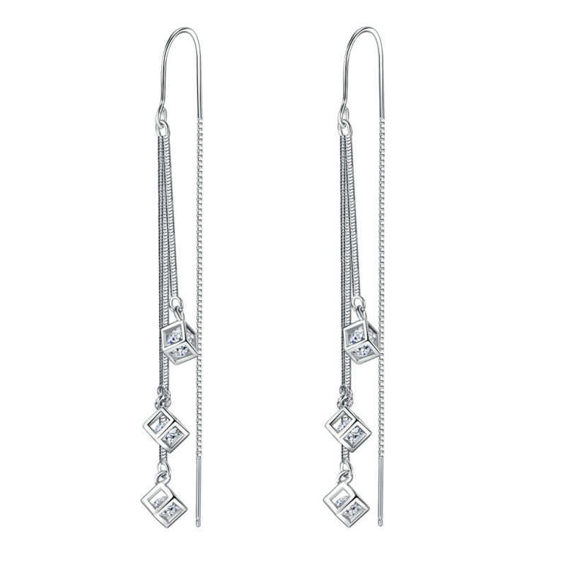 Geometriai formájú fülbevalók kevert anyagokból, tündér-stílus, nőknek, 2024 nyár