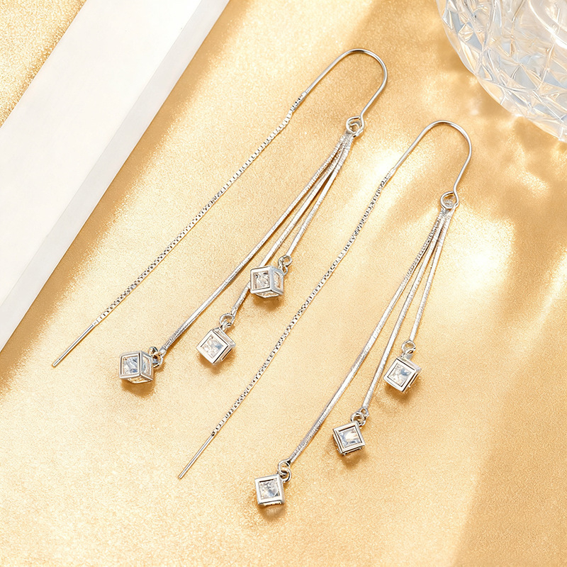 Geometriai formájú fülbevalók kevert anyagokból, tündér-stílus, nőknek, 2024 nyár