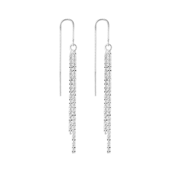 925-ös ezüst fülbevalók csillagfüggő mintával, geometriai stílus, Seven Seconds, Yiwu, 2024 ősz bemutató