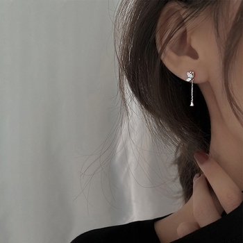 Fülbevalók - Pillangó motívum és bojt, 925 ezüst, könnyed lux stílus, 1,2 g, nőknek