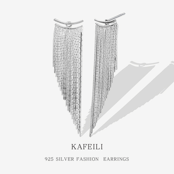 Kafili Cercei din argint 925, geometrice, cu ciucuri – stil nișă, placare electrolitică pentru femei