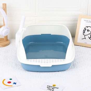 Κάδος άμμου γάτας με ενισχυμένο πεντάλ, ημι-κλειστή αντι-διασποράς κατασκευή, αφαιρούμενος και πλένεται, PVC, Hongyue Special Pet
