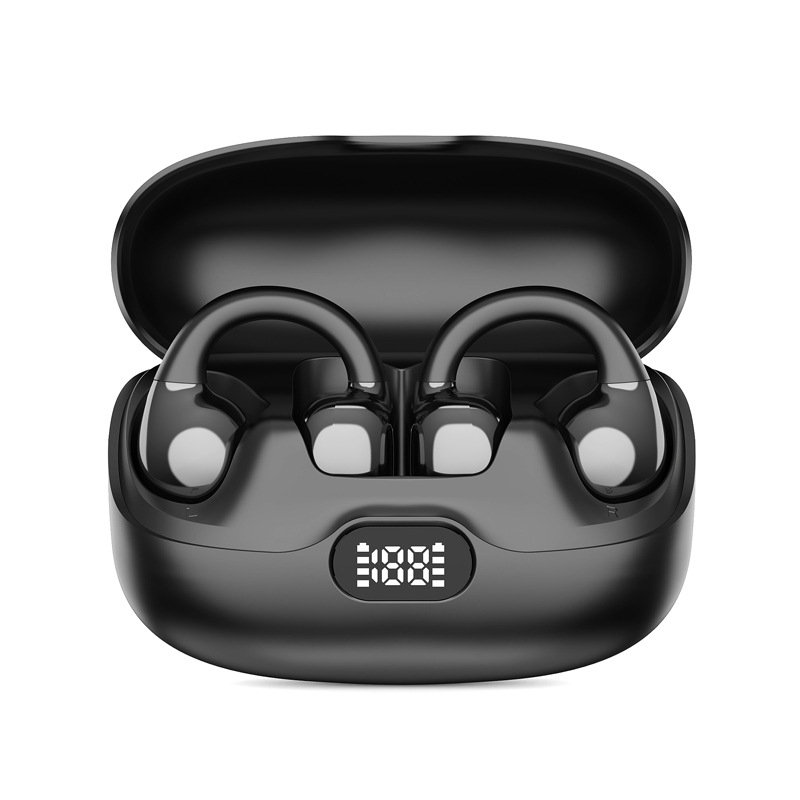 Klip-on slušalice s kostnom kondukcijom Bluetooth 5.0, aktivno poništavanje šuma, trajanje baterije 4–8 sati