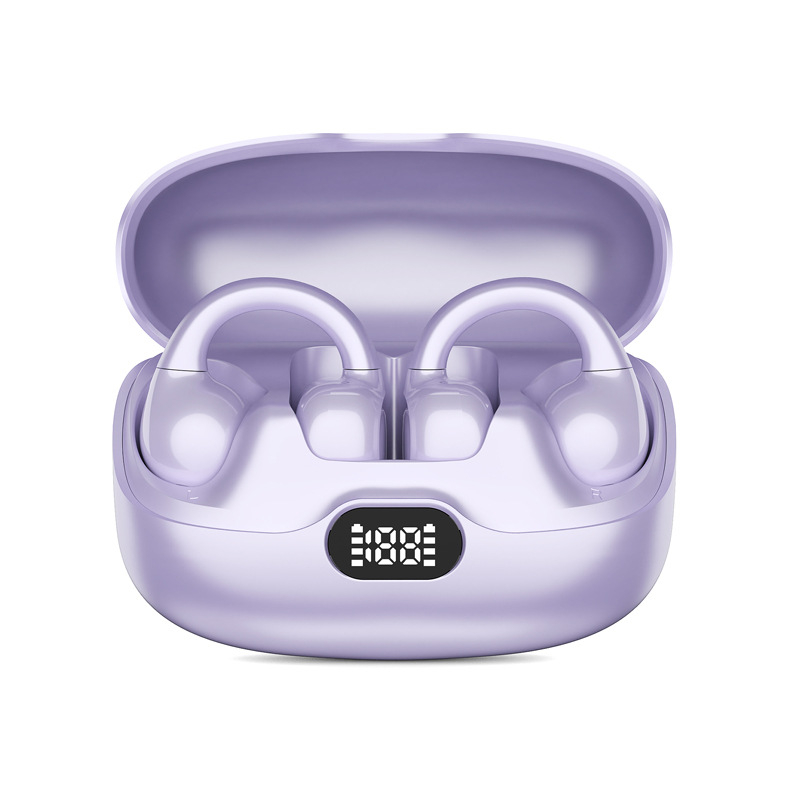 Klip-on slušalice s kostnom kondukcijom Bluetooth 5.0, aktivno poništavanje šuma, trajanje baterije 4–8 sati