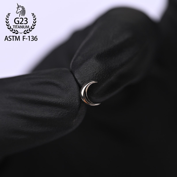 ASTM-F136 titanijeva legura Arc Moon naušnice - 0.9 zuba, piercing uha i usana - zamjenske glave