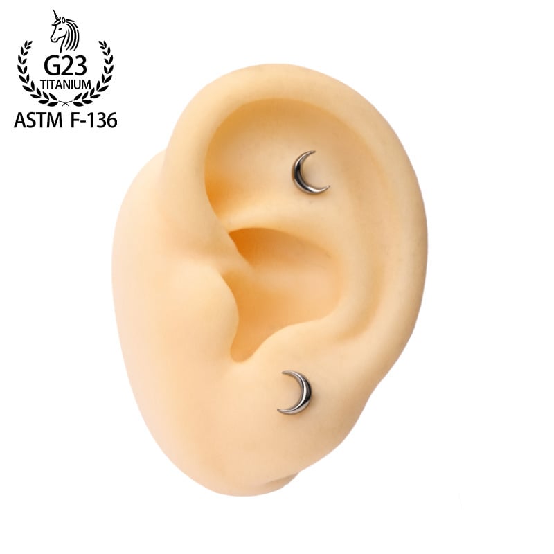 ASTM-F136 titanijeva legura Arc Moon naušnice - 0.9 zuba, piercing uha i usana - zamjenske glave