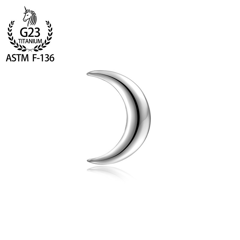 ASTM-F136 titanijeva legura Arc Moon naušnice - 0.9 zuba, piercing uha i usana - zamjenske glave
