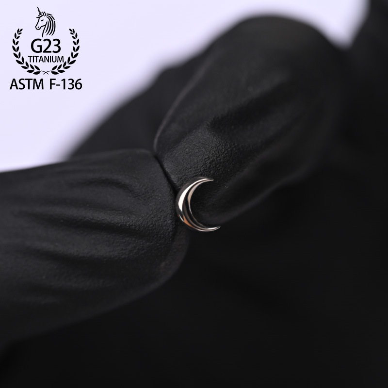 ASTM-F136 titanijeva legura Arc Moon naušnice - 0.9 zuba, piercing uha i usana - zamjenske glave