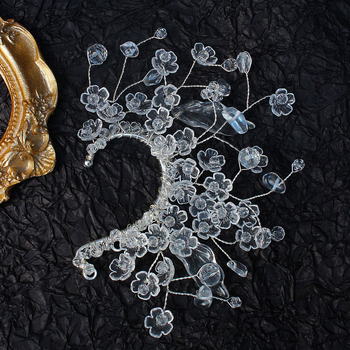 Αυθεντικά σκουλαρίκια από ακρυλικό με λουλούδια, γυάλινα κρύσταλλα, χειροποίητα πλεκτά, κρύσταλλο ένθετο