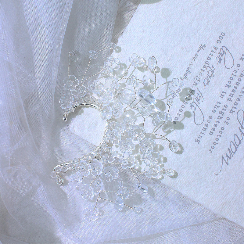 Αυθεντικά σκουλαρίκια από ακρυλικό με λουλούδια, γυάλινα κρύσταλλα, χειροποίητα πλεκτά, κρύσταλλο ένθετο