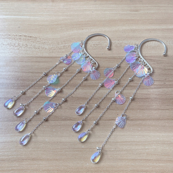 Овеци принцес стил със раковина-мозайка – цинкова сплав, електроплатина, бял кристал