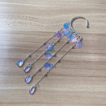 Овеци принцес стил със раковина-мозайка – цинкова сплав, електроплатина, бял кристал