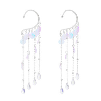 Овеци принцес стил със раковина-мозайка – цинкова сплав, електроплатина, бял кристал