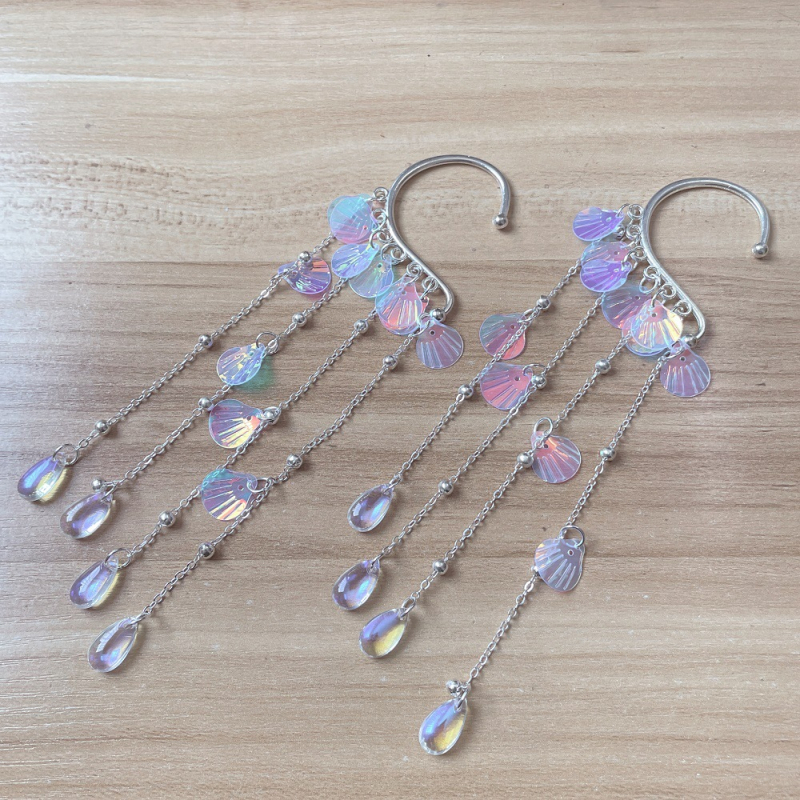 Овеци принцес стил със раковина-мозайка – цинкова сплав, електроплатина, бял кристал