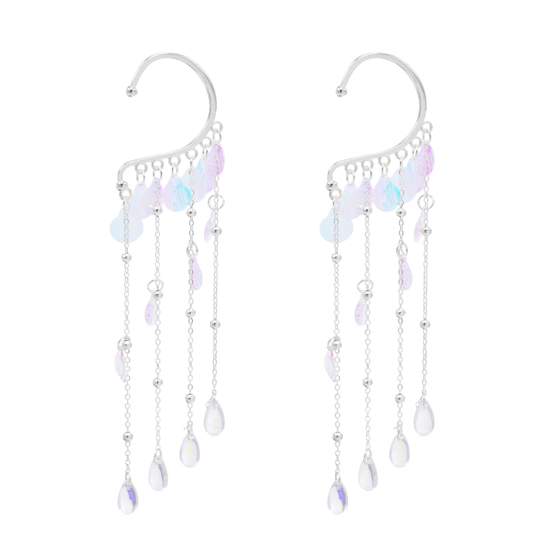 Овеци принцес стил със раковина-мозайка – цинкова сплав, електроплатина, бял кристал