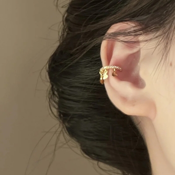 Cercei clip pentru urechi în formă de inimă cu ciucuri – aliaj, placare electrolitică, vara 2023