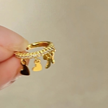 Cercei clip pentru urechi în formă de inimă cu ciucuri – aliaj, placare electrolitică, vara 2023