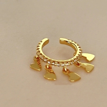 Cercei clip pentru urechi în formă de inimă cu ciucuri – aliaj, placare electrolitică, vara 2023