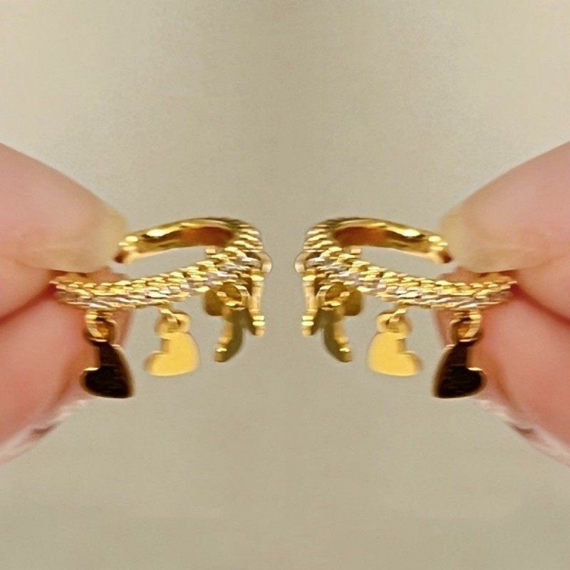 Cercei clip pentru urechi în formă de inimă cu ciucuri – aliaj, placare electrolitică, vara 2023