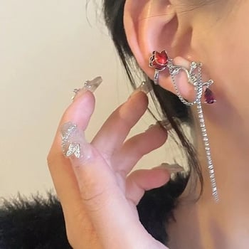 Clip pentru urechi în formă de U, design floral, aliaj, placare electrolitică