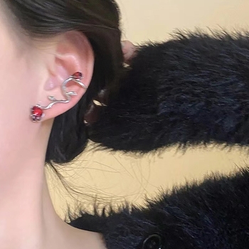 Clip pentru urechi în formă de U, design floral, aliaj, placare electrolitică