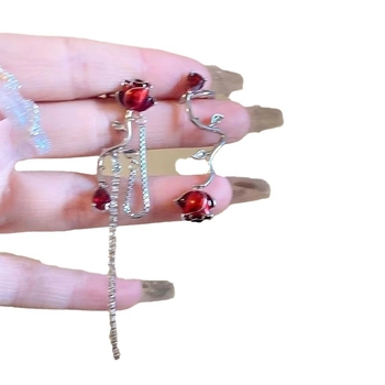 Clip pentru urechi în formă de U, design floral, aliaj, placare electrolitică