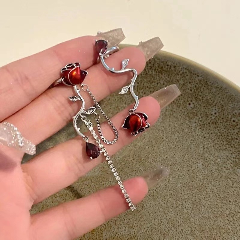 Clip pentru urechi în formă de U, design floral, aliaj, placare electrolitică