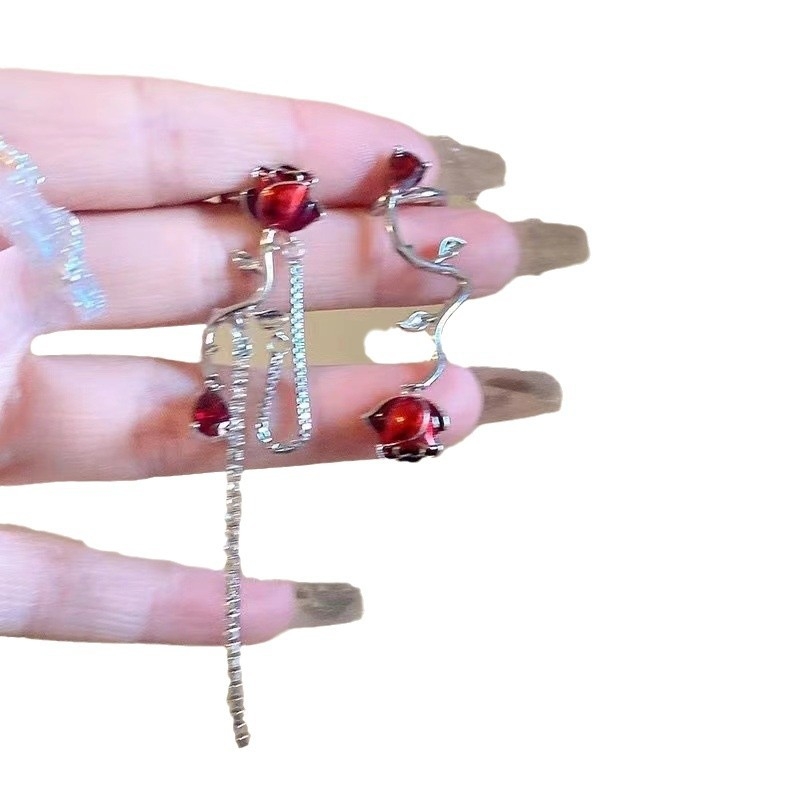 Clip pentru urechi în formă de U, design floral, aliaj, placare electrolitică