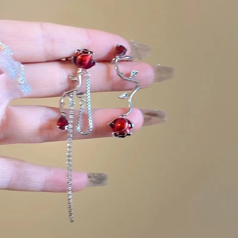 Clip pentru urechi în formă de U, design floral, aliaj, placare electrolitică