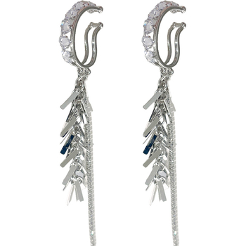 Cercei clip în formă de U cu perlă artificială, placare electrolitică, primăvara 2024